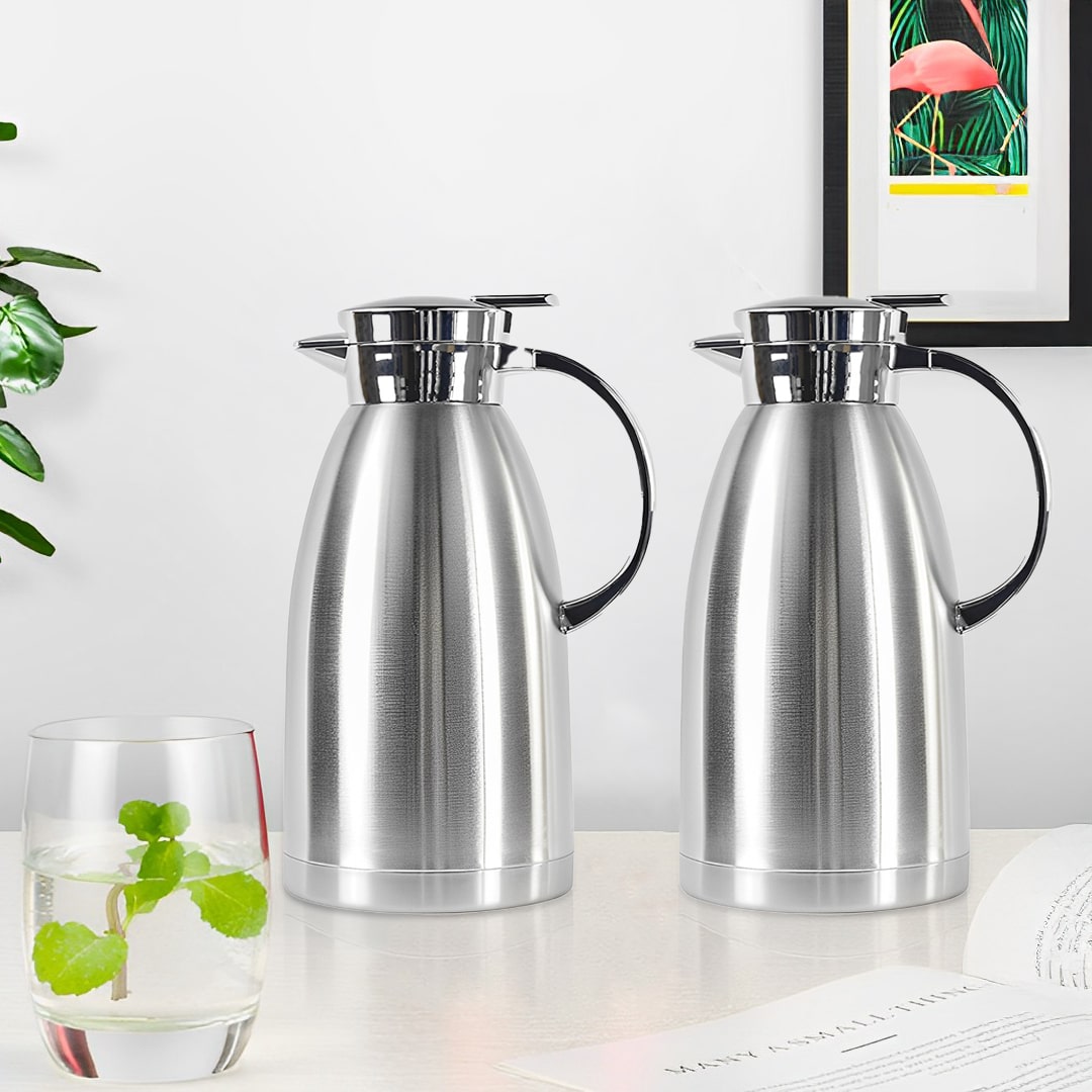 SOGA 2X 1.8L Stainless Steel Insulated Vacuum Flask Water Coffee Jug Thermal