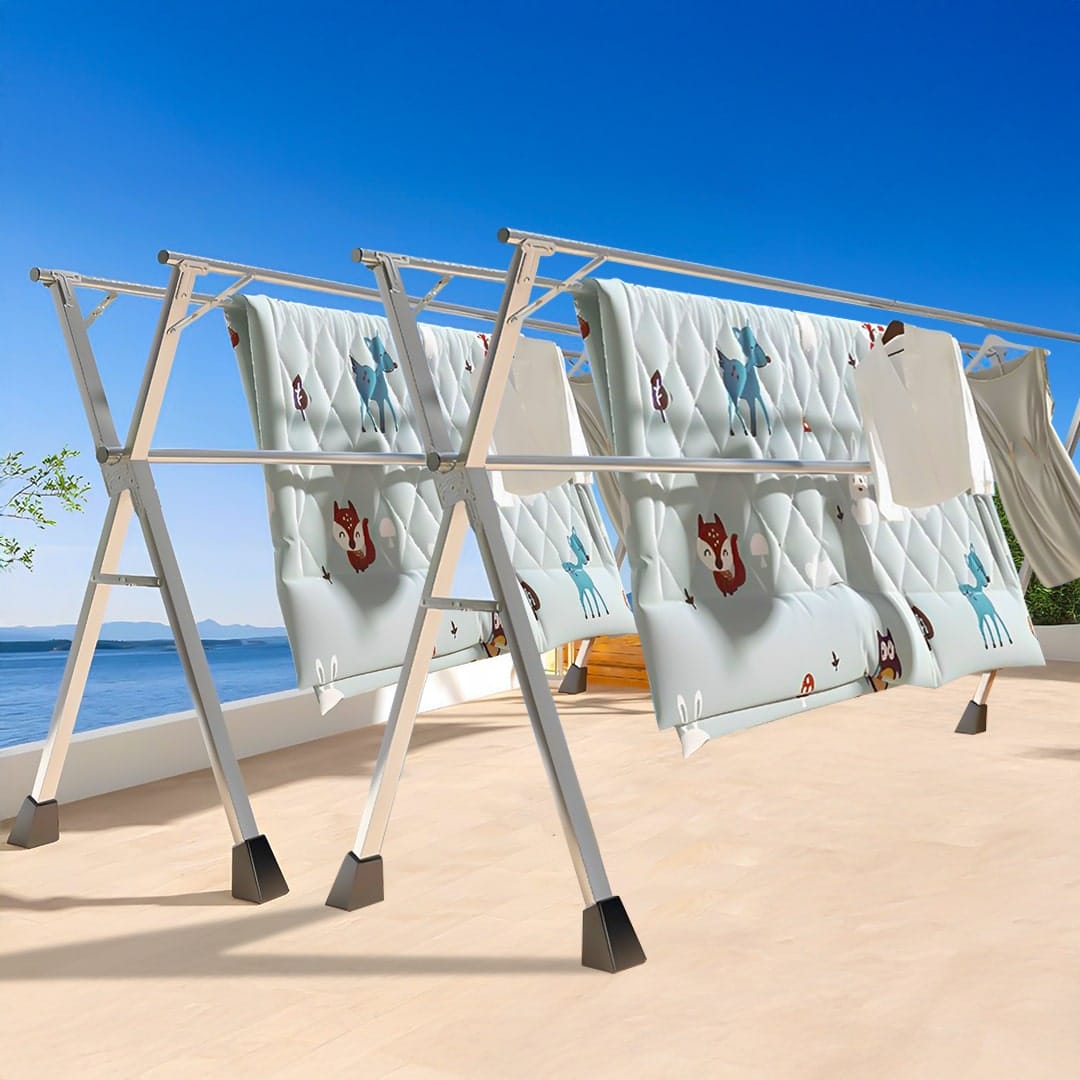 SOGA 2X 2.0m Portable Standing Clothes Drying Rack 3 Poles - Image 13