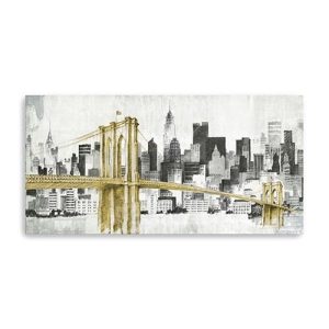 NYC Golden Bridge Skyline Unframed Print Wall Art