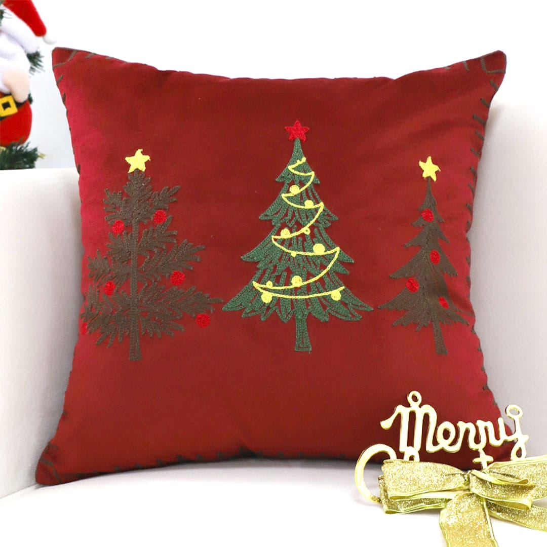 SOGA 2X 45cm Christmas Tree Trio Pillowcase (Red) - Image 3