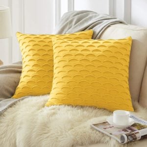 SOGA 2X 45cm Scalloped Wave Pillowcase (Sunshine Yellow)