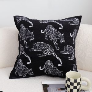 SOGA 2X 45cm Bold Panther Black Pillowcases