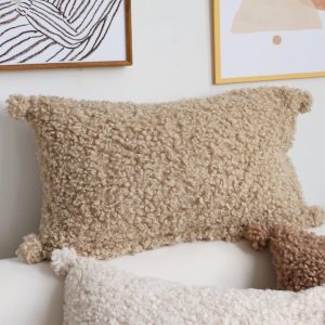 SOGA 2X 30x50cm Caramel Bouclé Luxury Pillowcase
