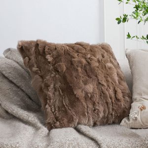 SOGA 2X 45cm LuxeFur Plush Brown Pillowcase