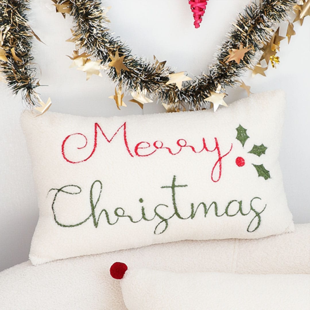 SOGA 2X 45cm Christmas Pine Leaf Lambskin Waist Pillowcase - Image 5