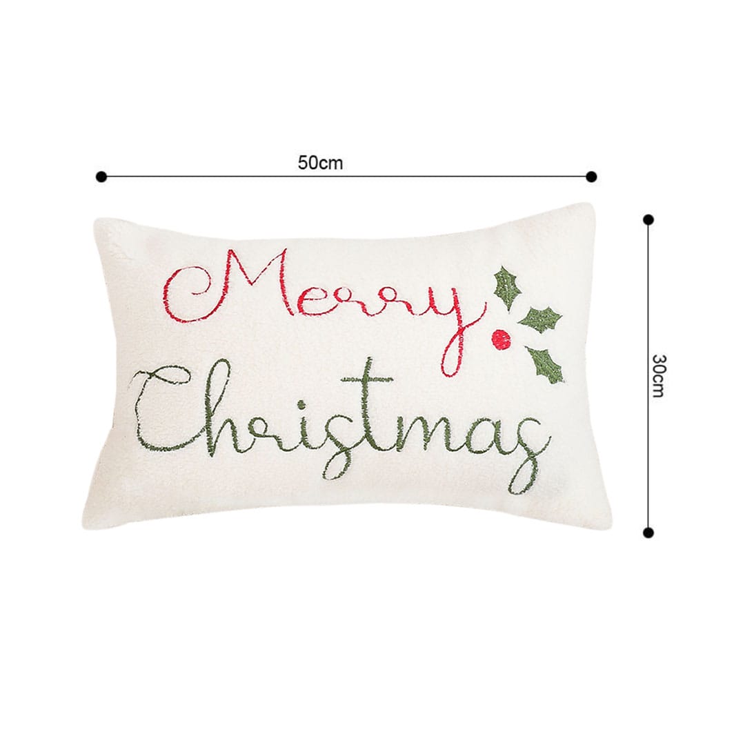 SOGA 2X 45cm Christmas Pine Leaf Lambskin Waist Pillowcase - Image 6