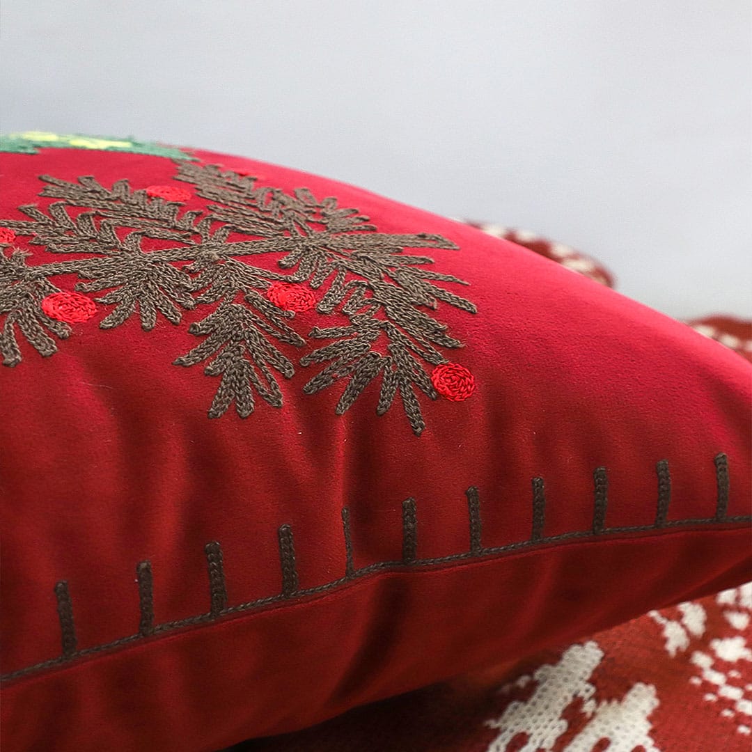 SOGA 2X 45cm Christmas Tree Trio Pillowcase (Red) - Image 7