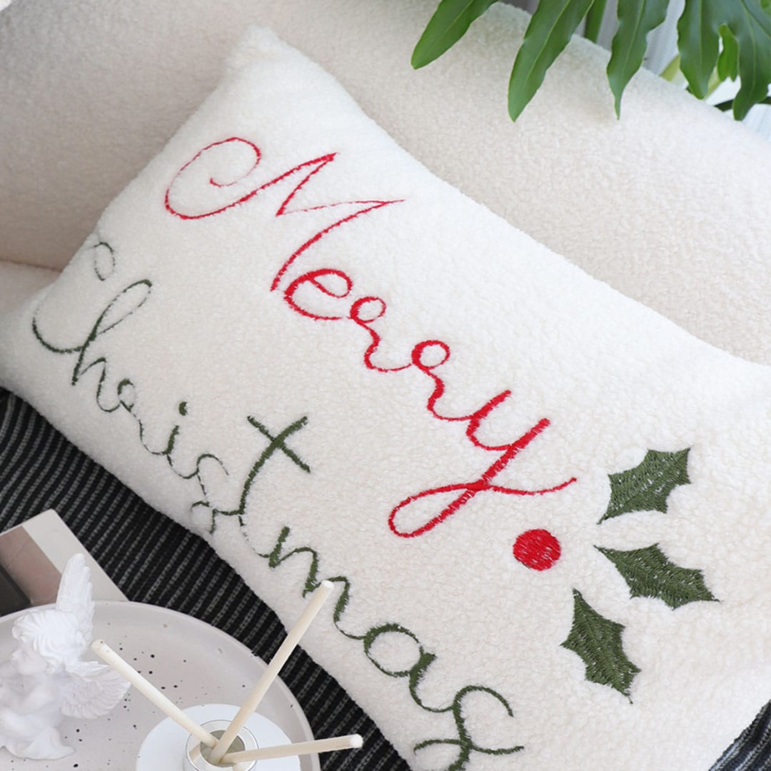 SOGA 2X 45cm Christmas Pine Leaf Lambskin Waist Pillowcase - Image 7