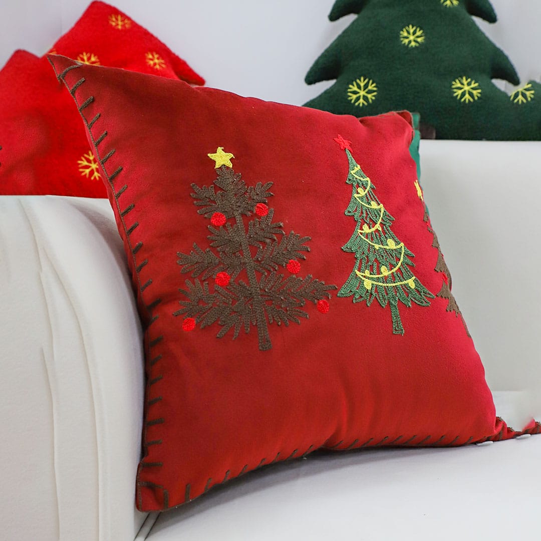SOGA 2X 45cm Christmas Tree Trio Pillowcase (Red) - Image 8