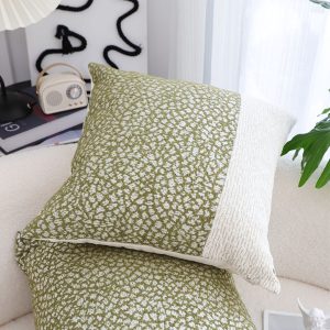 SOGA 2X 45cm Elegant Textured Pillowcase – Modern Green & Cream Accent