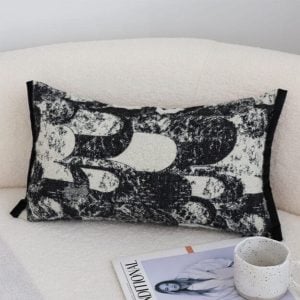 SOGA 2X 30X50cm Modern Black & White Abstract Lumbar Pillowcase