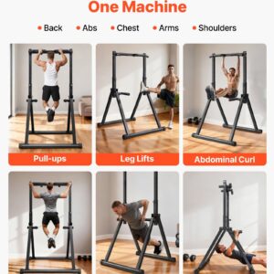Pull Up Bar, 330LBS Capacity Portable Pullup Bar Station, Pullup Bars Free Standing with Triangular Structure & Heavy-Duty Steel Tube, 9 Level Height Adjustment Gravity Fitness for Arms, Back