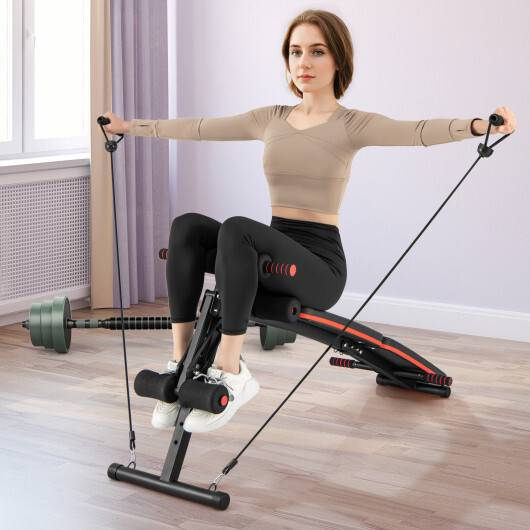 Multifunctional Sit up Bench 4 Position Adjustable Metal Workout Bench - Color: Black - Image 2