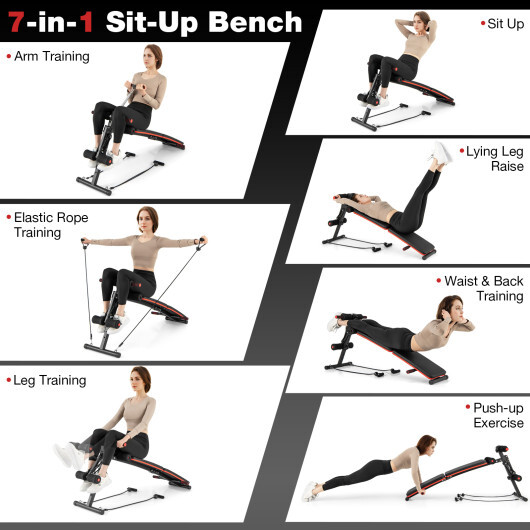 Multifunctional Sit up Bench 4 Position Adjustable Metal Workout Bench - Color: Black - Image 5