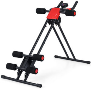 Ab Workout Equipment Foldable Abdominal Trainer Adjustable Ab Machine-Black - Color: Black